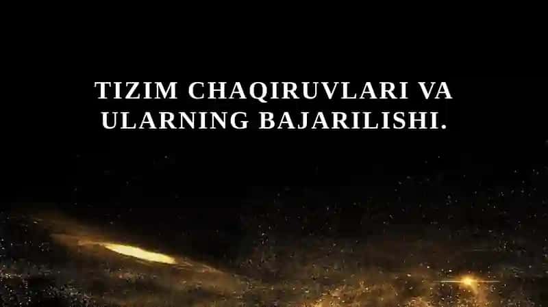Tizim chaqiruvlari va ularning bajarilishi 1