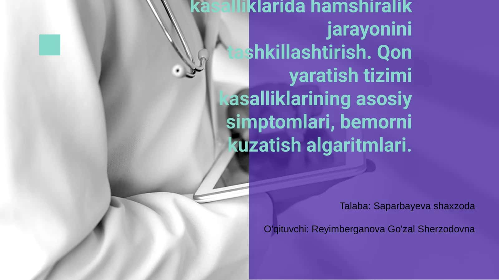 Qon yaratish tizimi kasalliklari 1