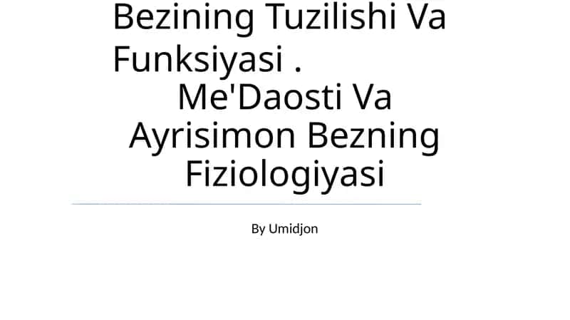 Gipofiz Va Epifizdan Ajraladigan Gormonlar Va Ularning Organizmdagi Ahamiyati. Qalqonsimon Va Qalqon Oldi Bezining Tuzilishi Va Funksiyasi. Me'Daosti Va Ayrisimon Bezning Fiziologiyasi 1