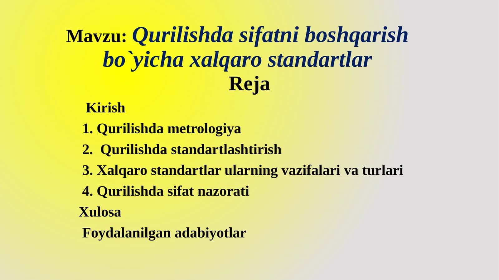 Qurilishdasifatniboshqarishbo`yichaxalqarostandartlar 1