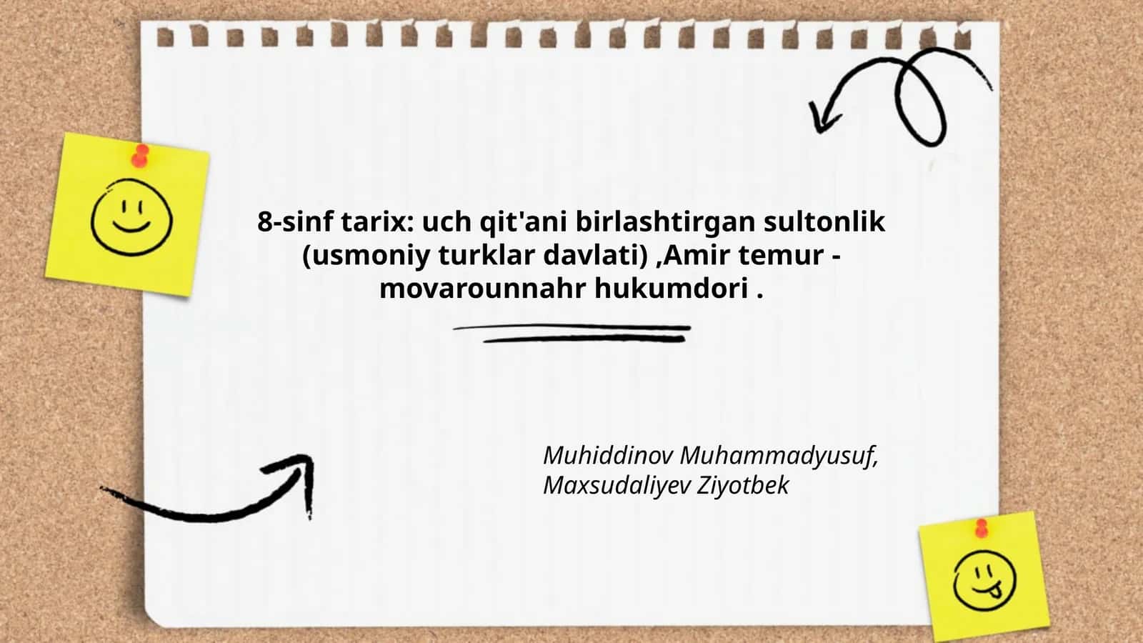 8-sinf tarix: uch qit'ani birlashtirgan sultonlik (usmoniy turklar davlati),Amir temur - movarounnahr hukumdori 1