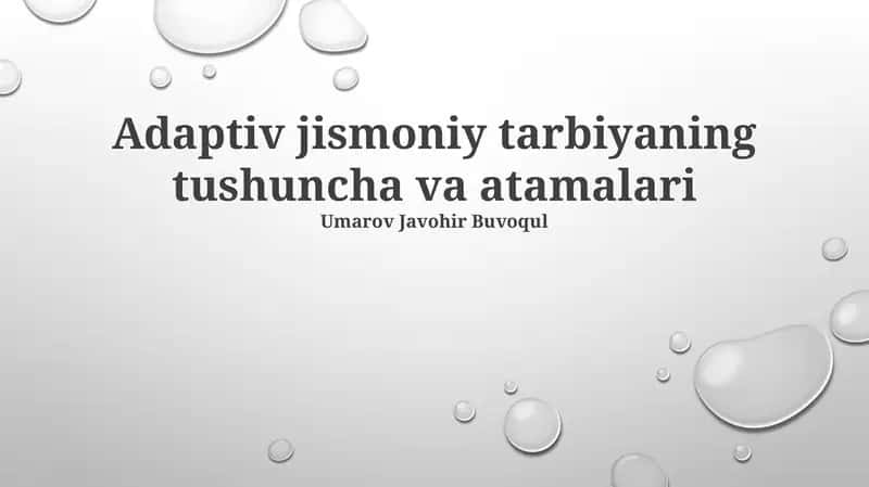 Adaptiv jismoniy tarbiyaning tushuncha va atamalari 1