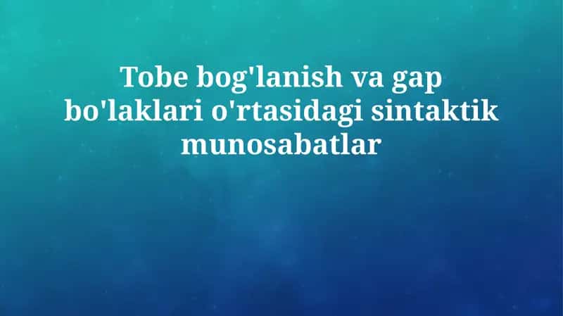 Mavzuning dolzarbligi 1