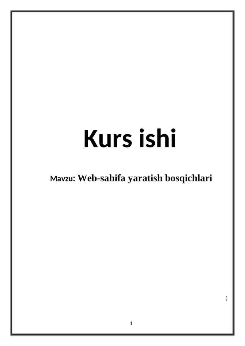 Web-sahifa yaratish bosqichlari 1