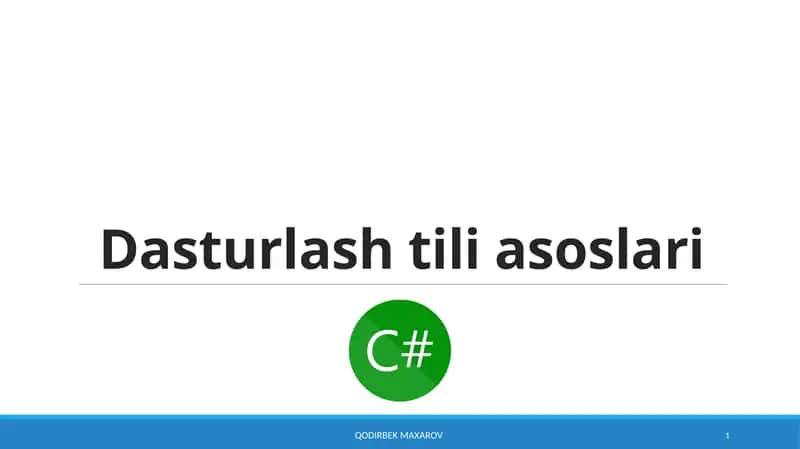 Dasturlash tili asoslari 1