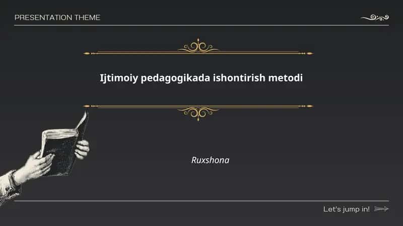 Ijtimoiy pedagogikada ishontirish metodi 1