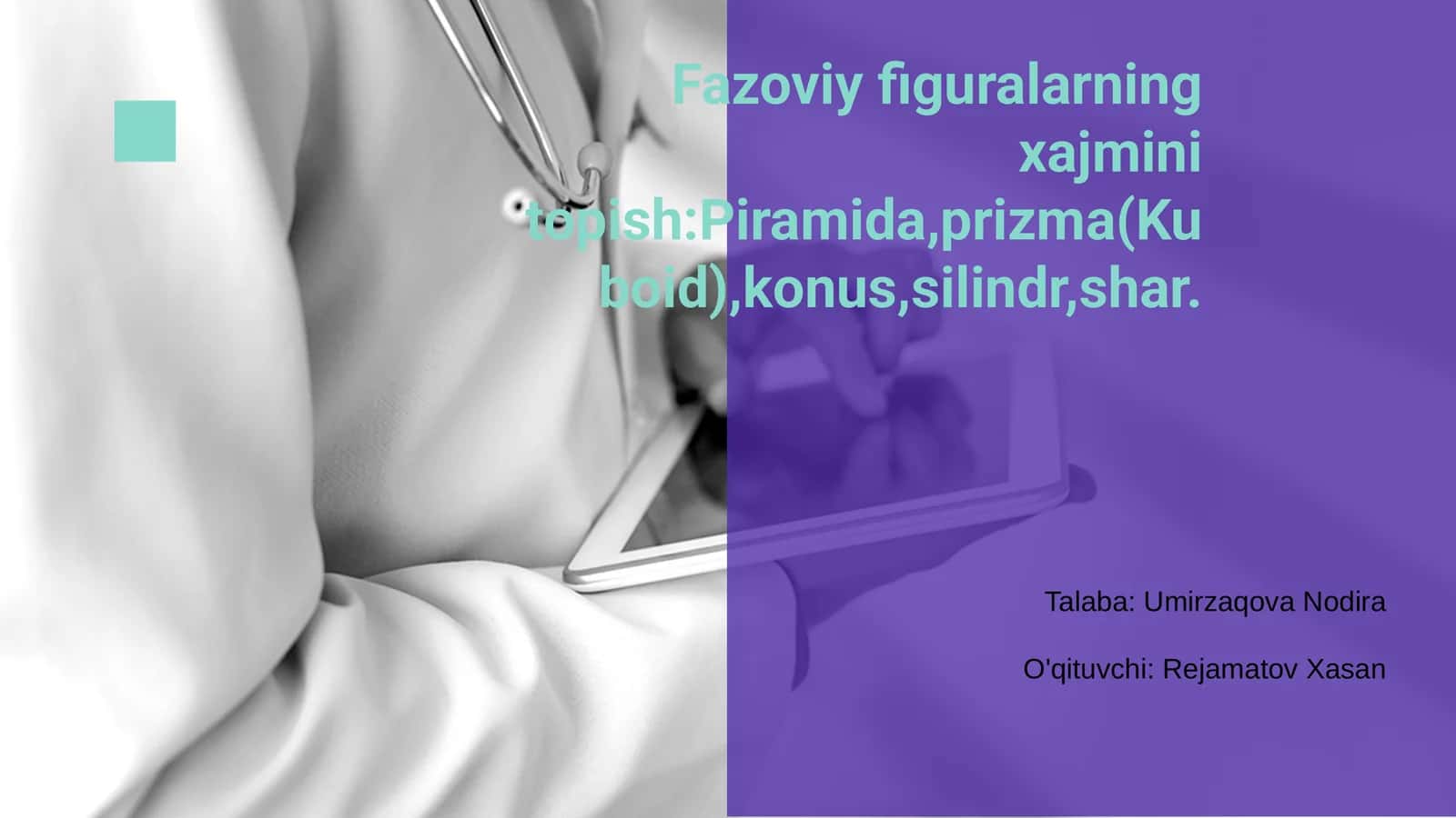Fazoviy figuralarning xajmini topish 1