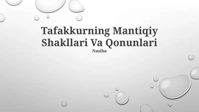 Tafakkurning Mantiqiy Shakllari Va Qonunlari 1