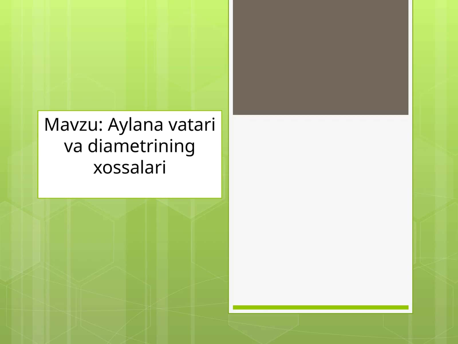 Aylanavatarivadiametriningxossalari 1