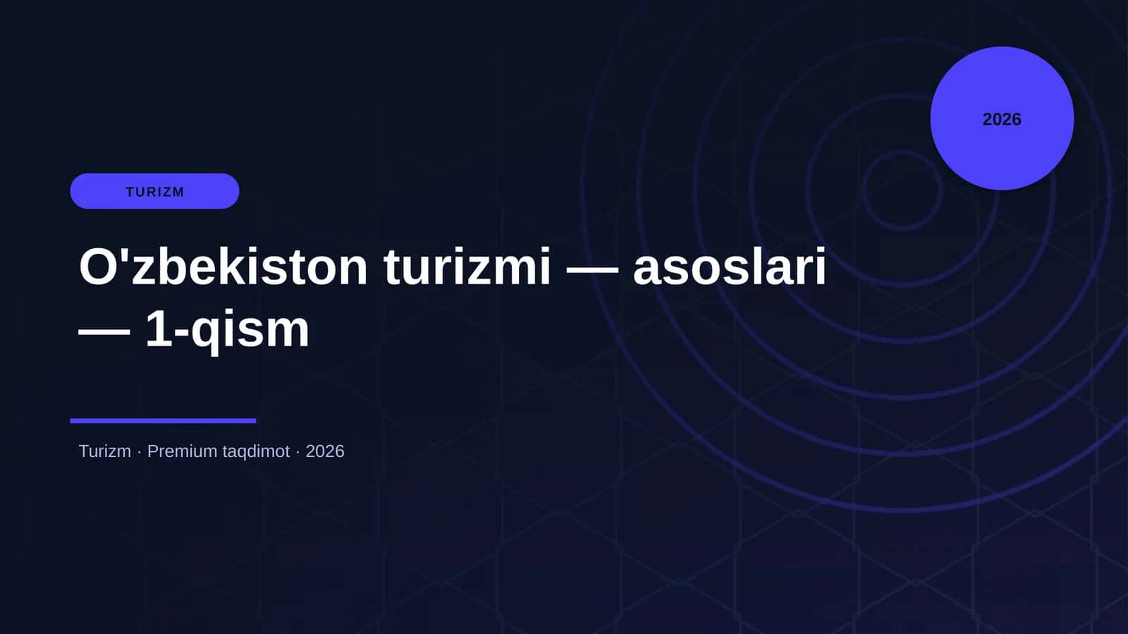 O'zbekiston turizmi — asoslari — 1-qism 1