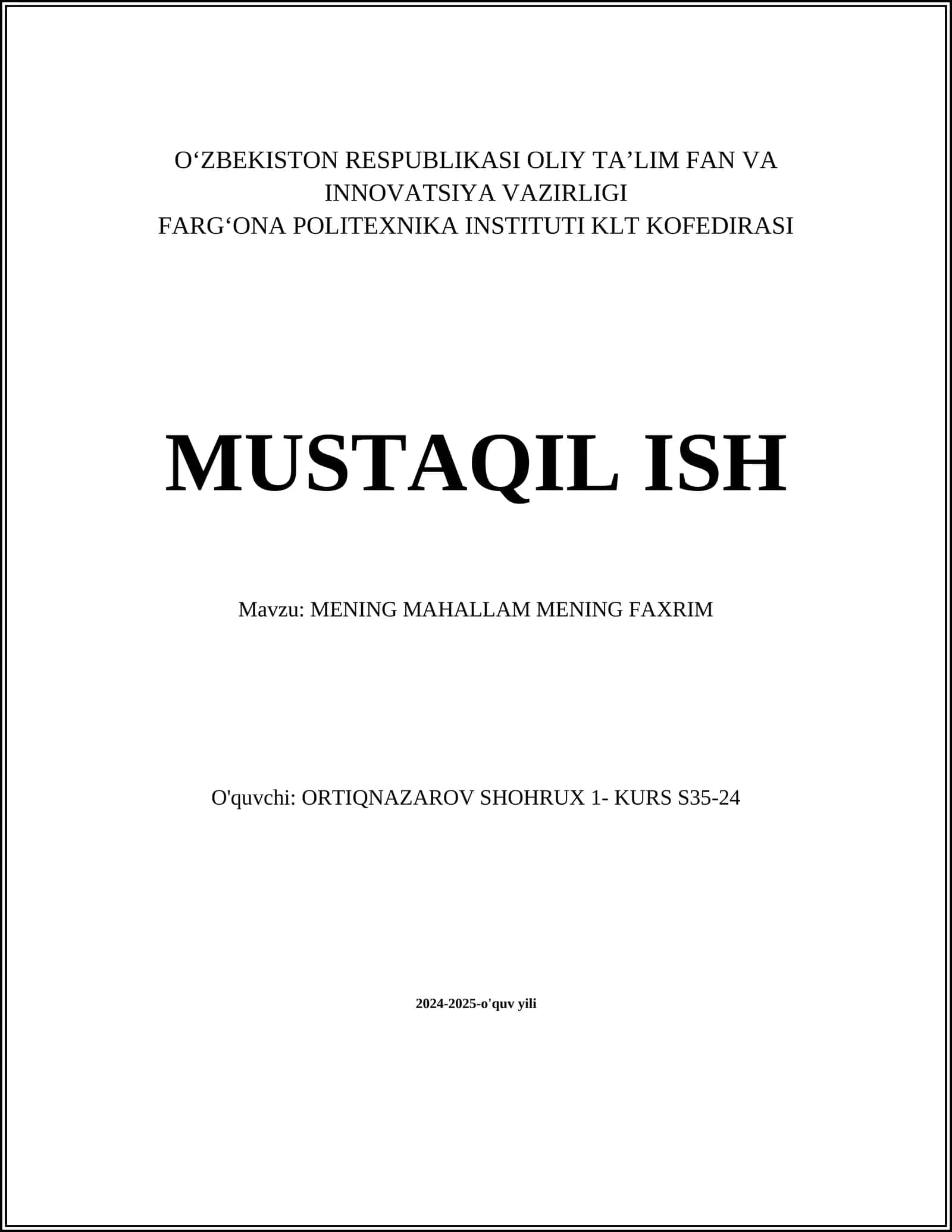 MENING MAHALLAM MENING FAXRIM 1