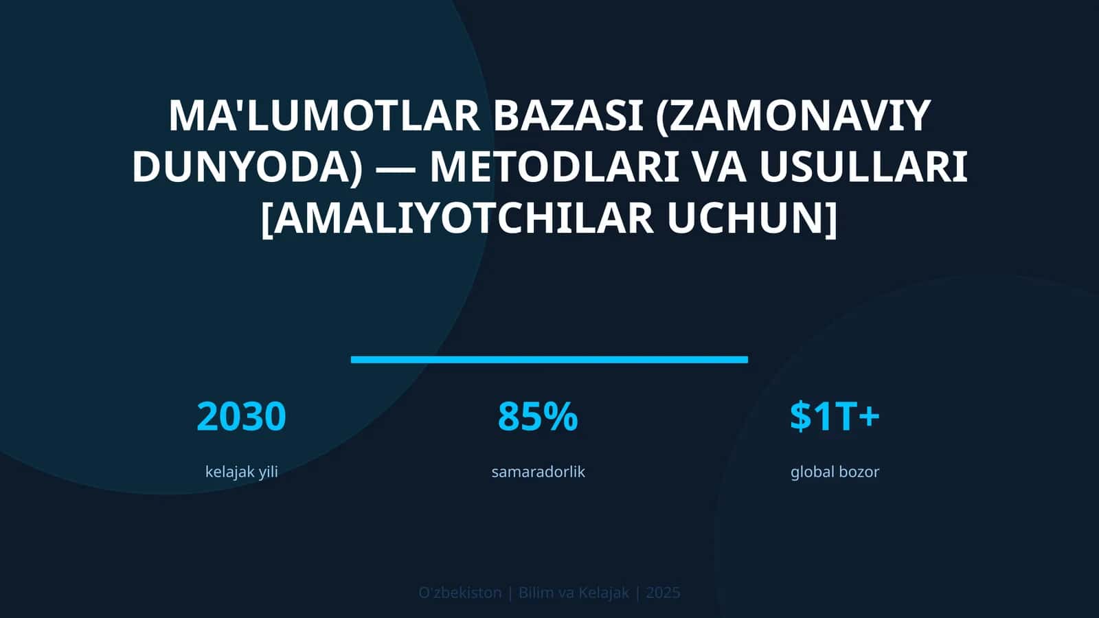 Ma'lumotlar bazasi (zamonaviy dunyoda) — metodlari va usullari [amaliyotchilar uchun] 1