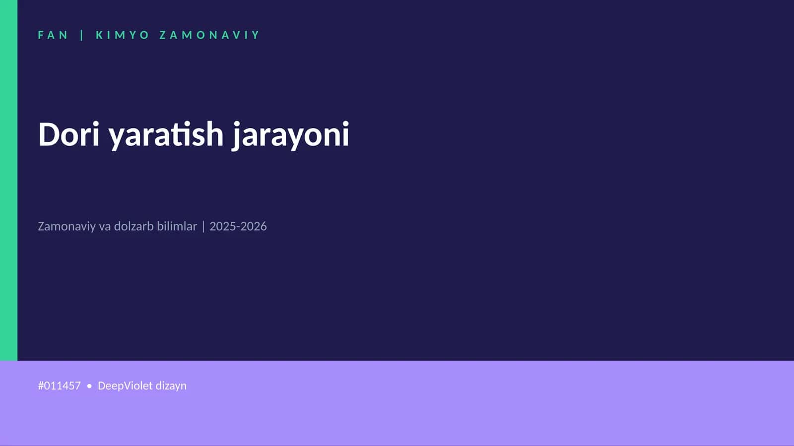 Dori yaratish jarayoni 1