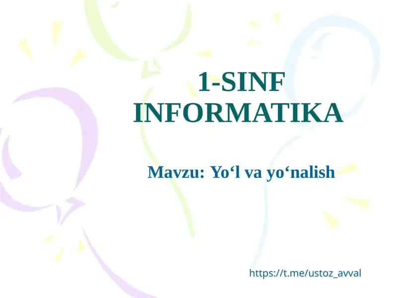 Yo‘lvayo‘nalish 1
