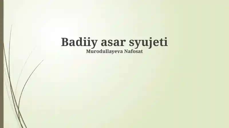Badiiy asar syujeti
