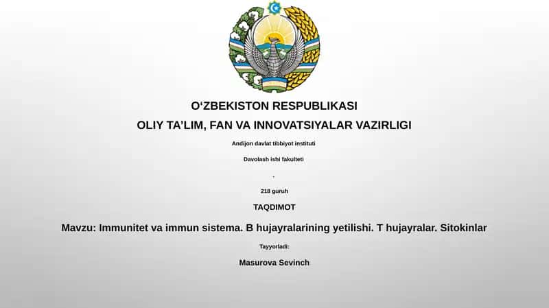 Immunitet va immun sistema 1