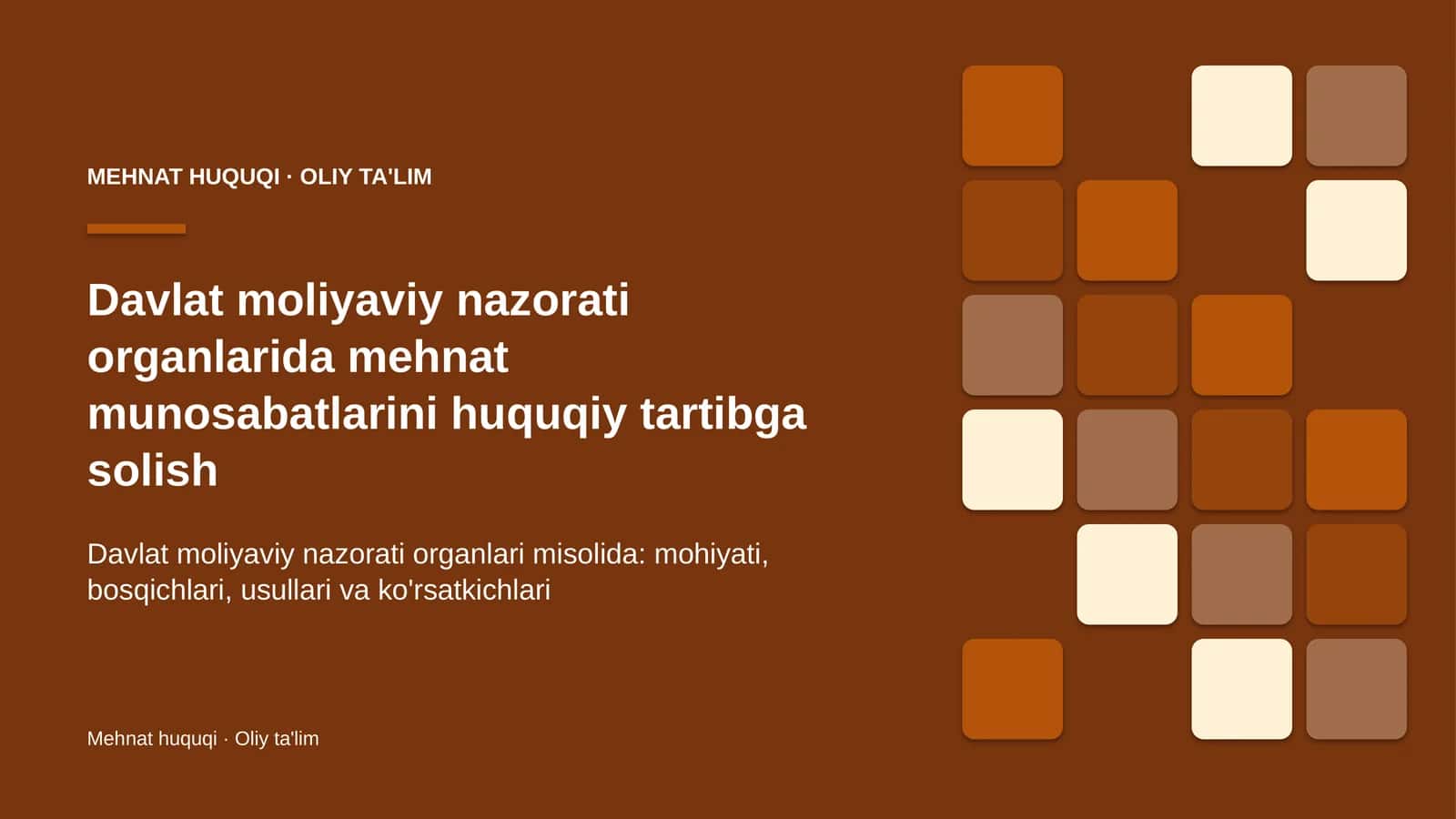 Davlat moliyaviy nazorati organlarida mehnat munosabatlarini huquqiy tartibga solish 1