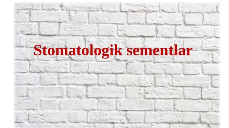 Stomatologik sementlar 1