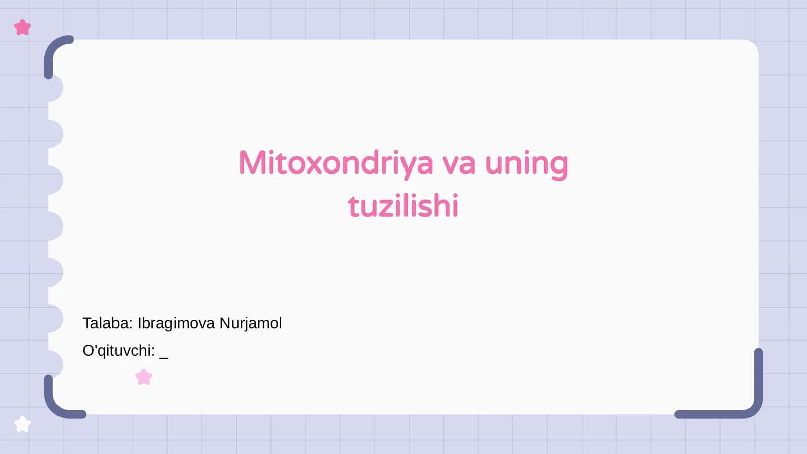Mitoxondriya va uning tuzilishi 1