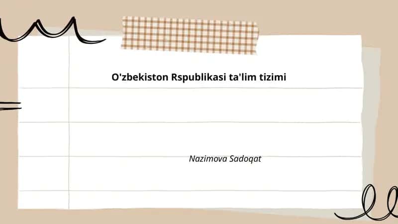 O'zbekiston Respublikasi ta'lim tizimi 1