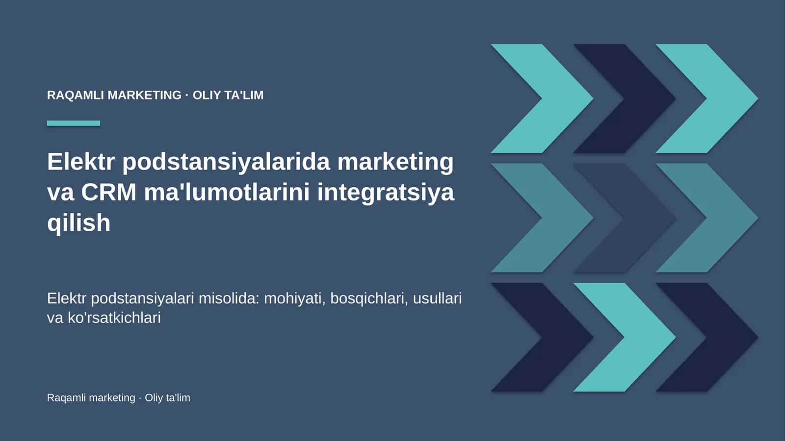 Elektr podstansiyalarida marketing va CRM ma'lumotlarini integratsiya qilish 1