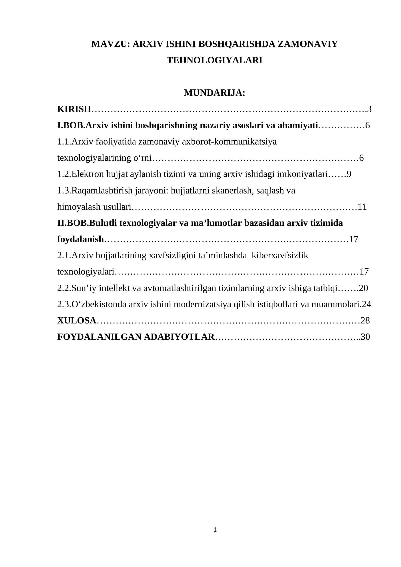 ARXIV ISHINI BOSHQARISHDA ZAMONAVIY  TEHNOLOGIYALARI 1