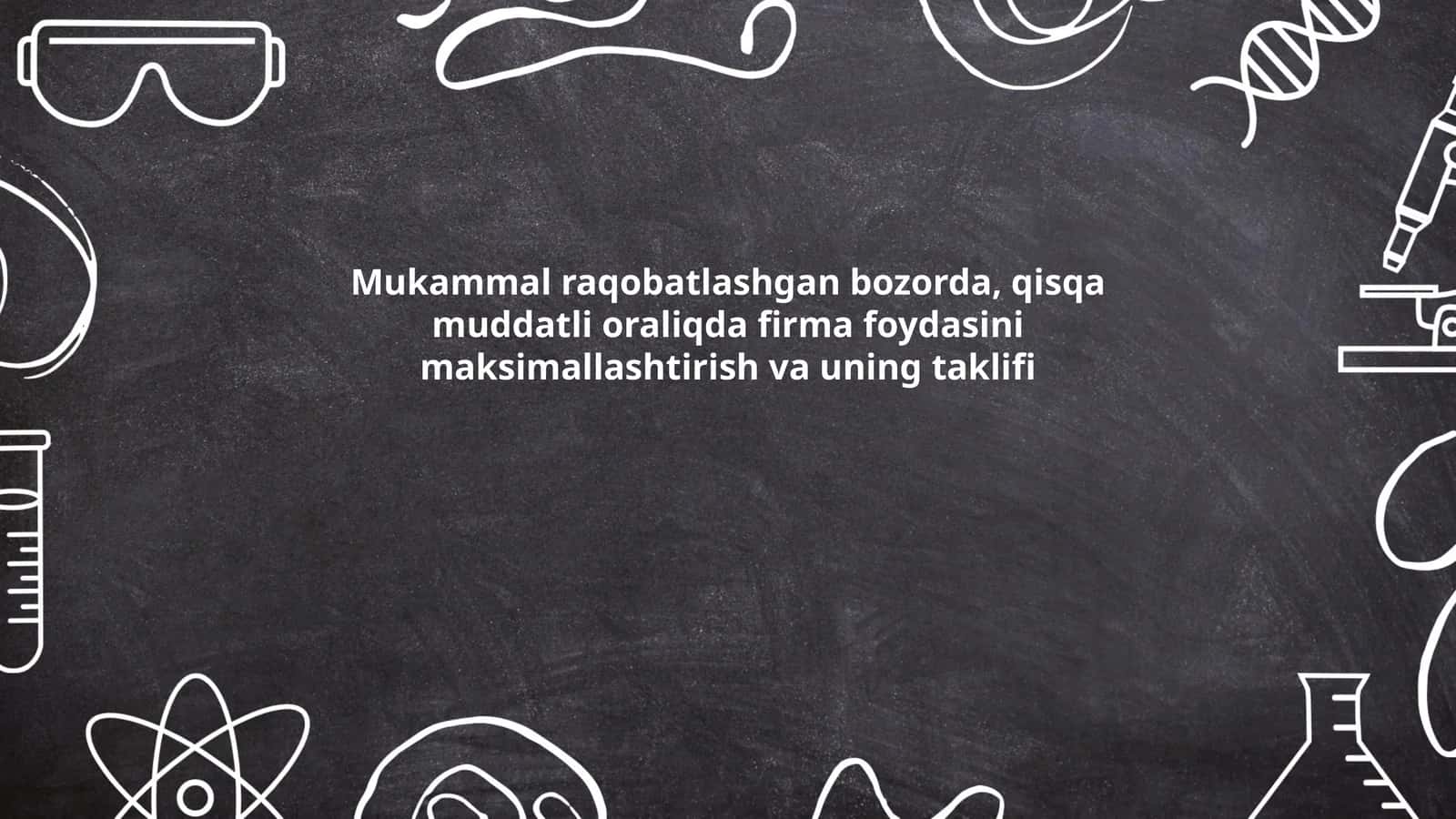 Mukammal raqobat sharoitlari 1