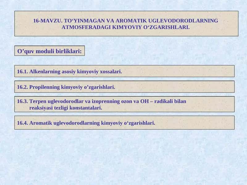 Propilenning kimyoviy o’zgarishlari 1