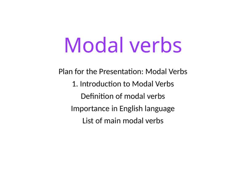Modalverbs 1