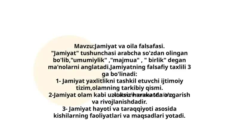 Jamiyat va oila falsafasi 1