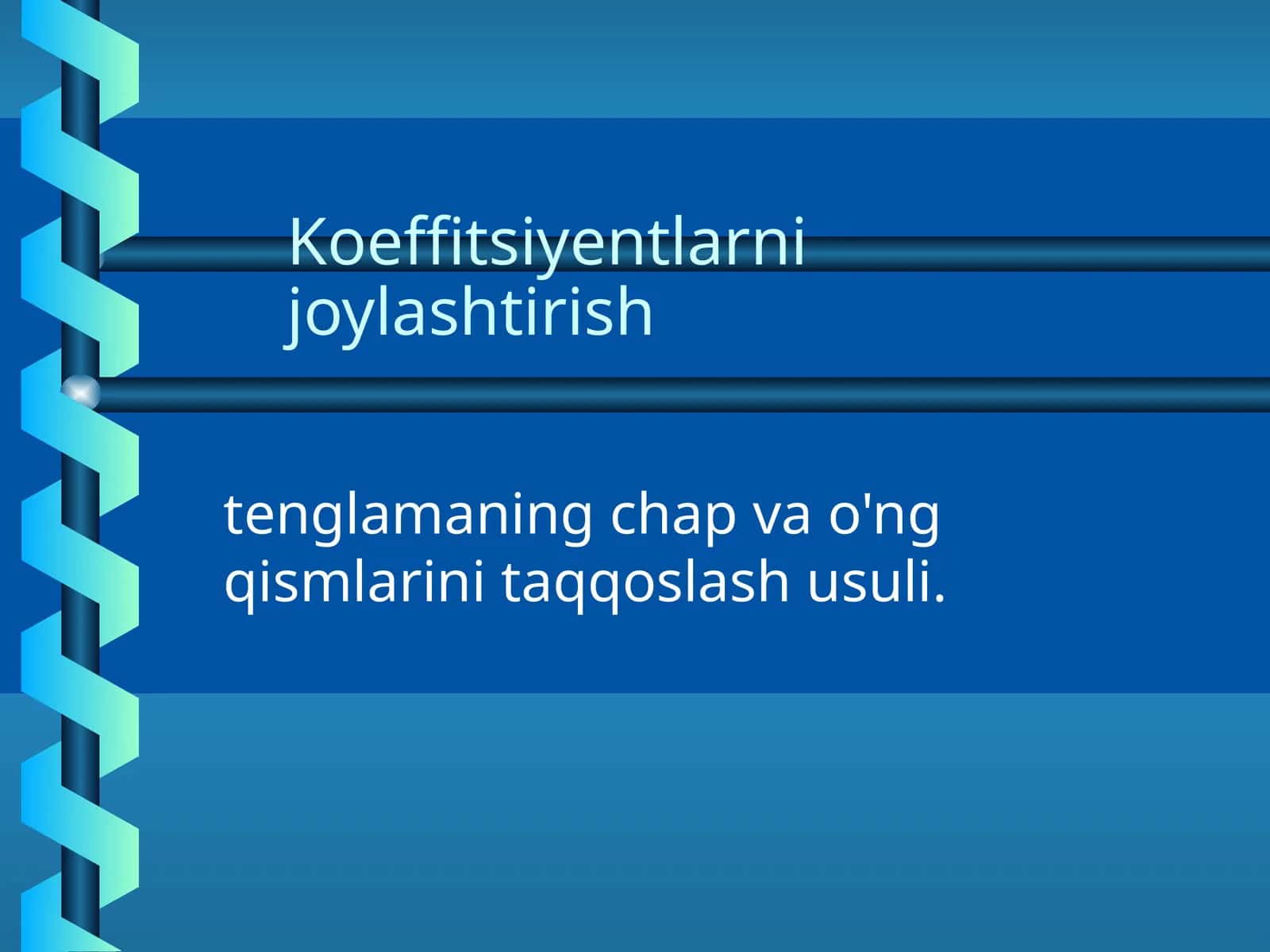 Kimyo - Koeffitsiyentlarni joylashtirish 1