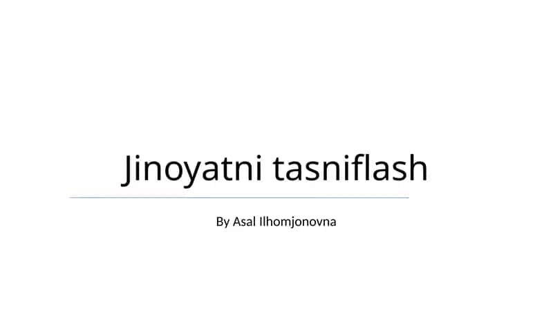 Jinoyatni tasniflash 1