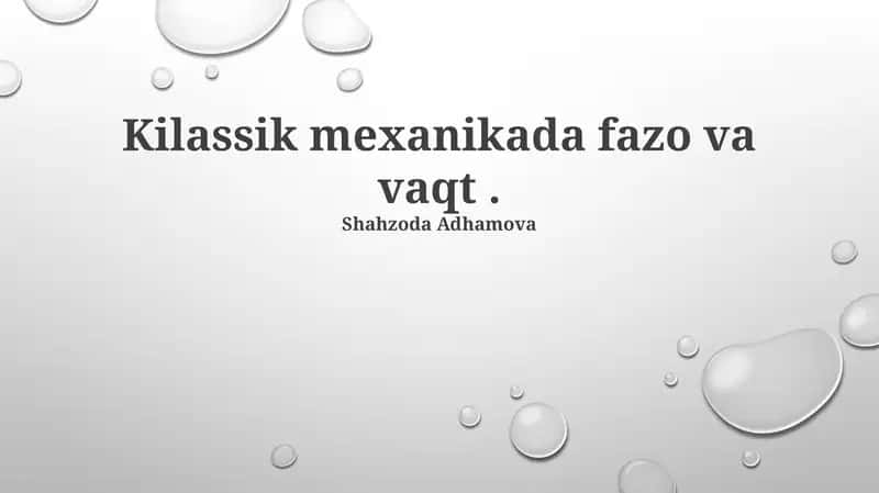 Mutlaq Fazo va Vaqt 1
