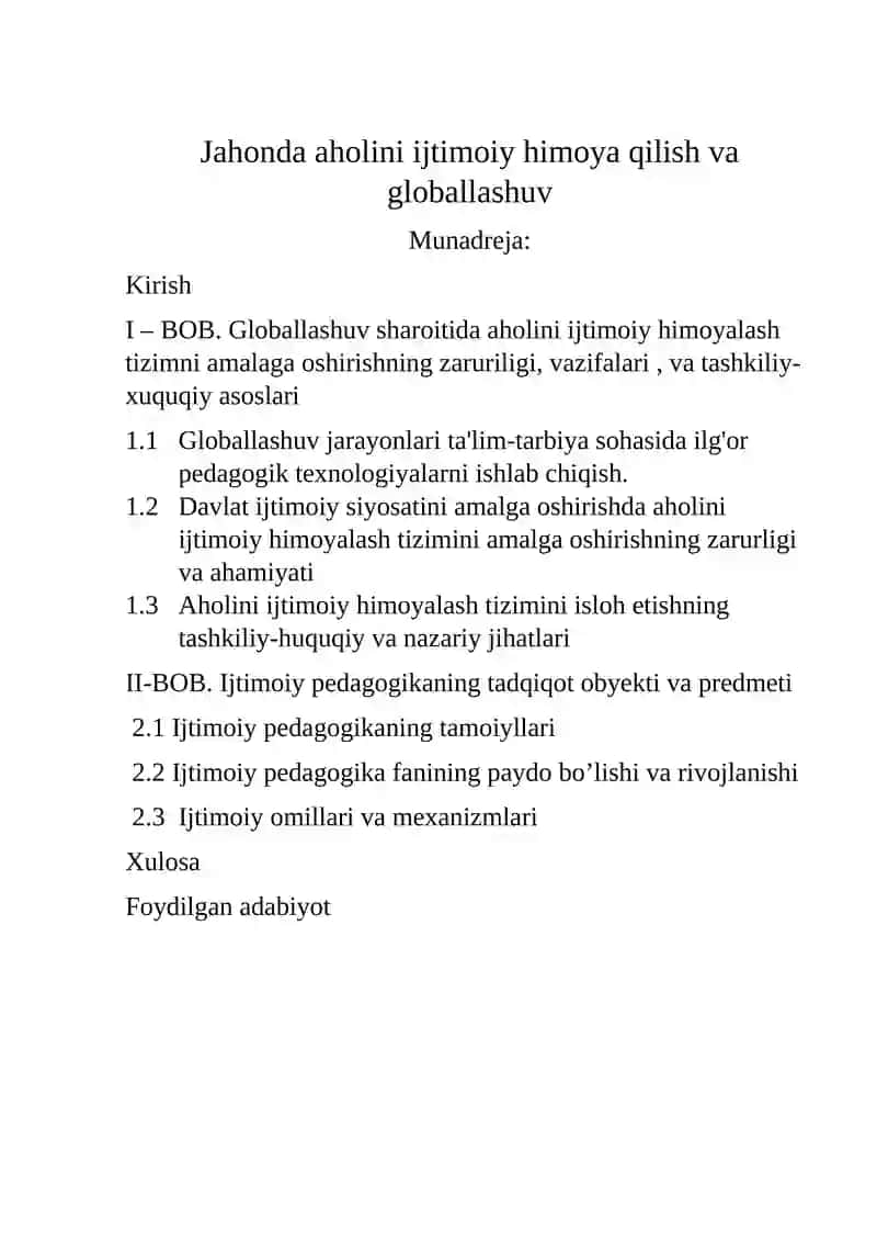 Globallashuvning asoslari