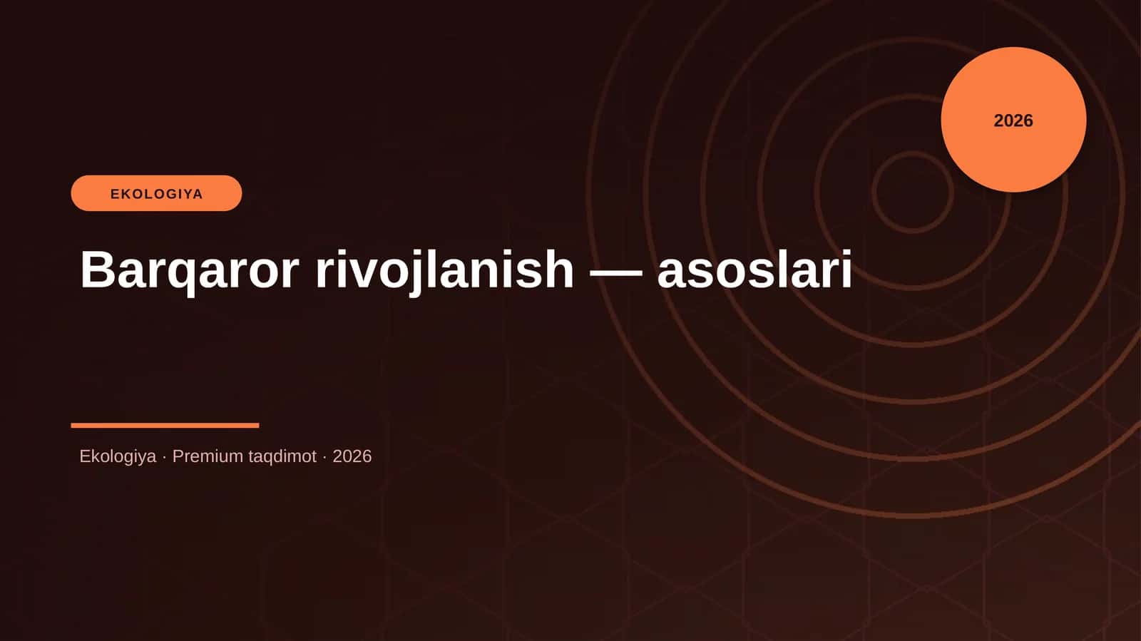 Barqaror rivojlanish — asoslari 1