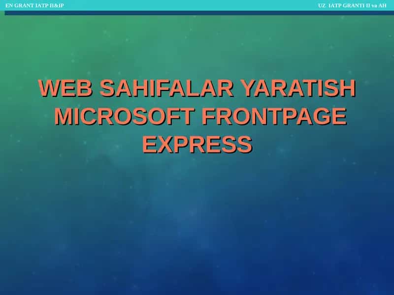 Microsoft FrontPage Express 1