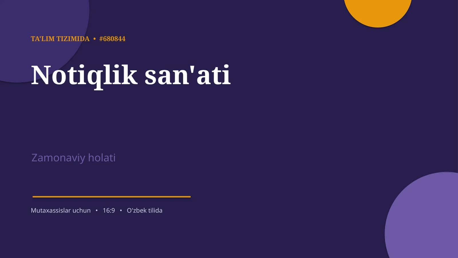 Notiqlik san'ati 1