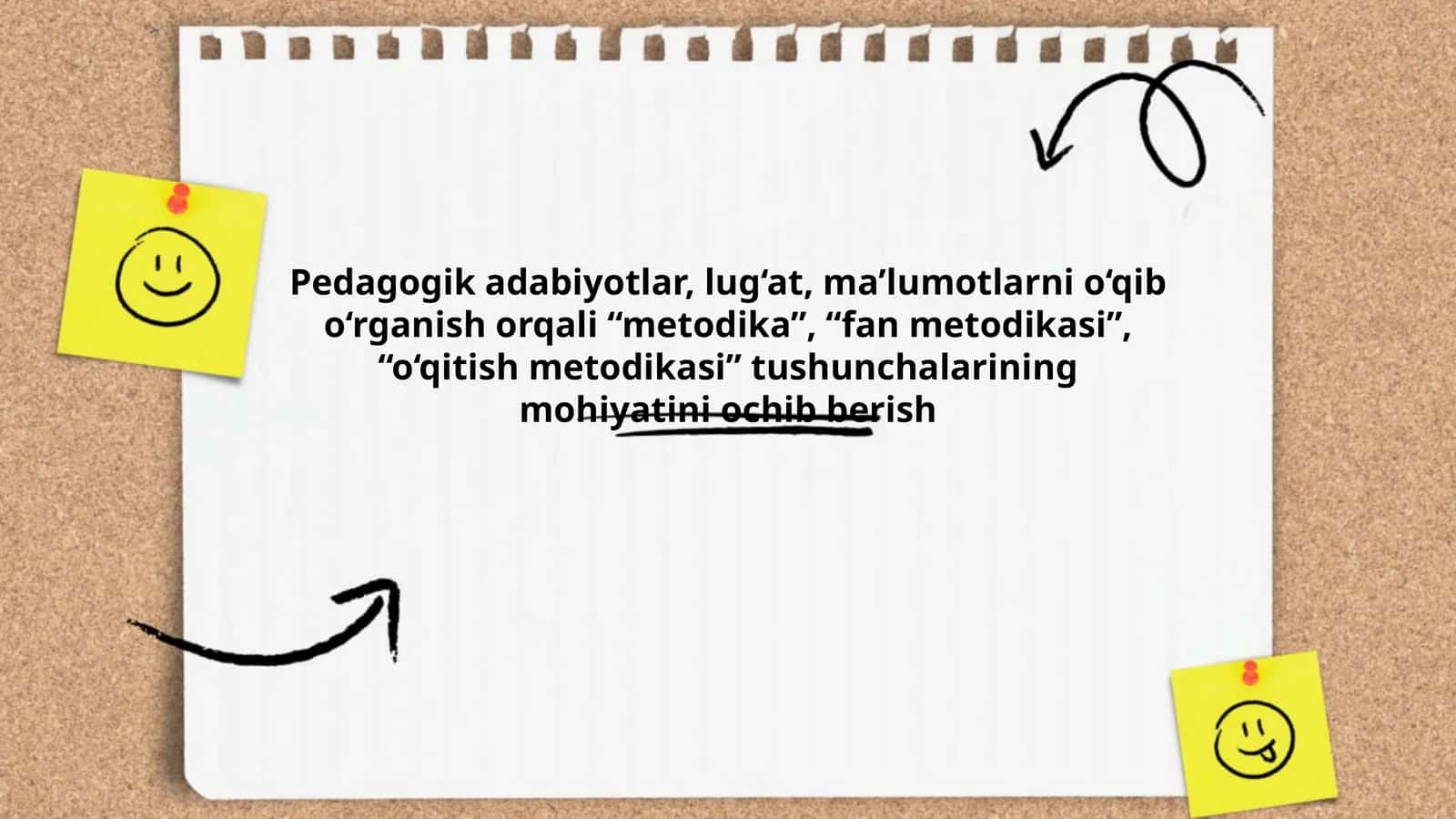 Pedagogik adabiyotlar, lug‘at, ma’lumotlarni o‘qib o‘rganish orqali “metodika”, “fan metodikasi”, “o‘qitish metodikasi” tushunchalarining mohiyatini ochib berish 1