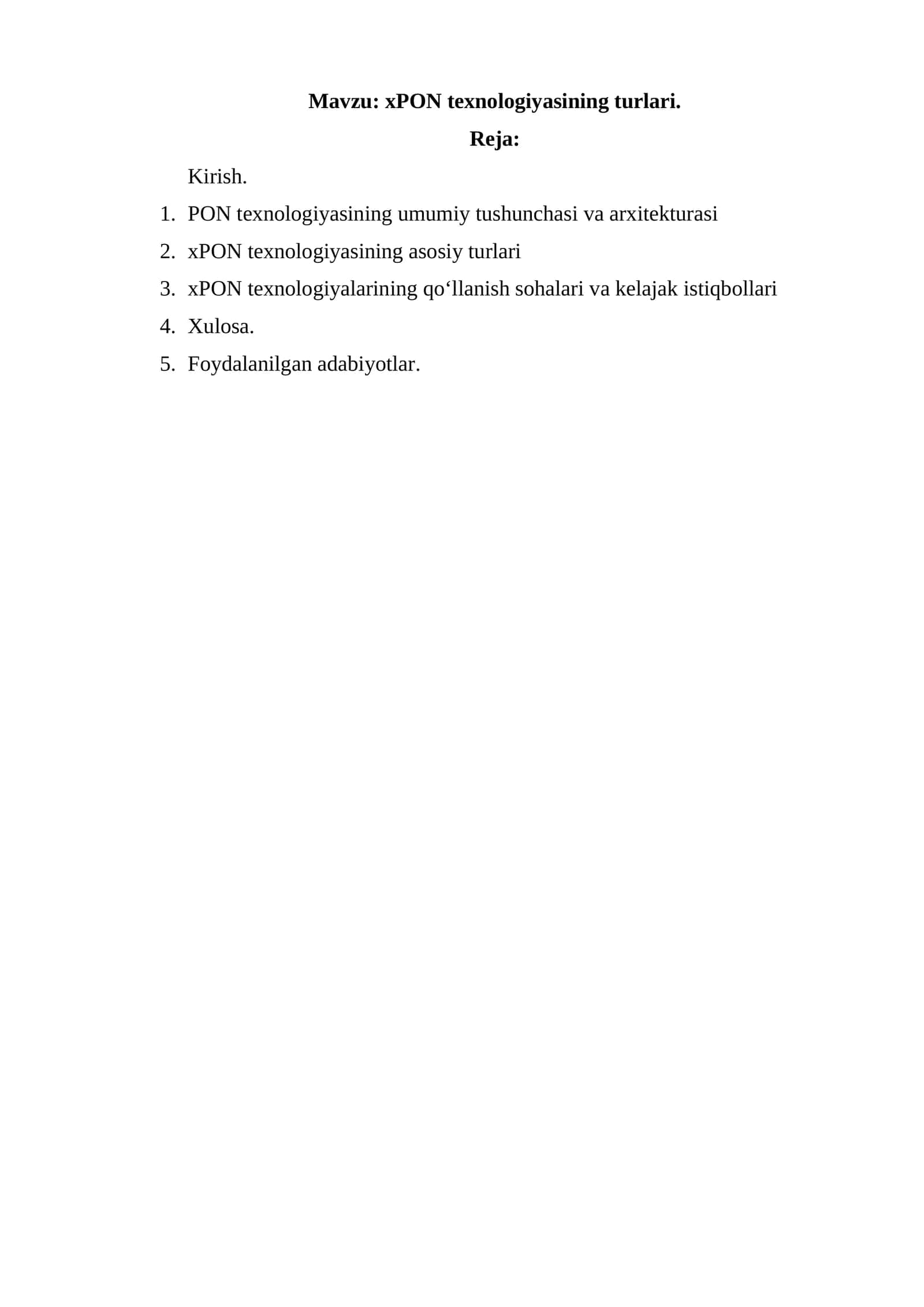 xPON texnologiyasining turlari 1