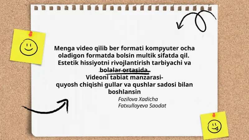 Men video qilib ber formati 1