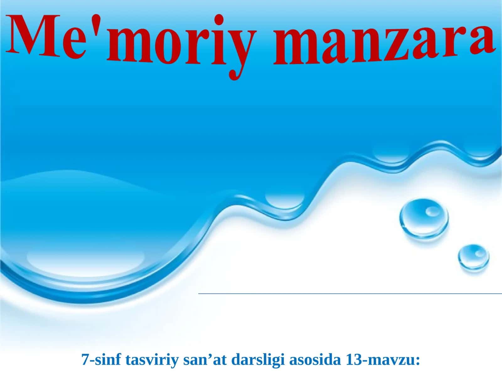 13-mavzu: Tasviriy san'atning rur va janrlari ichida manzara janri 1