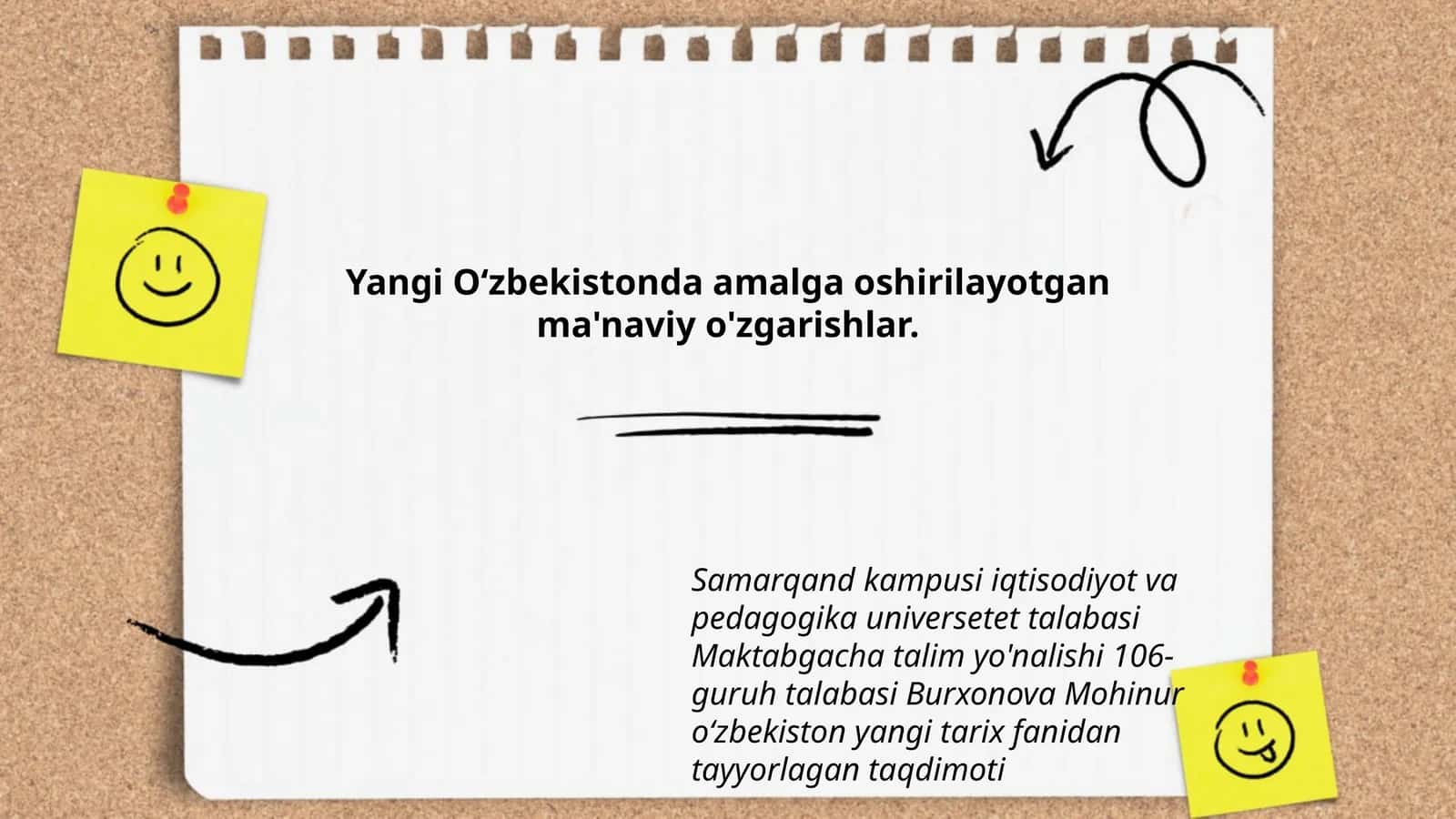 O‘zbekistonda amalga oshirilayotgan ma'naviy o'zgarishlar 1
