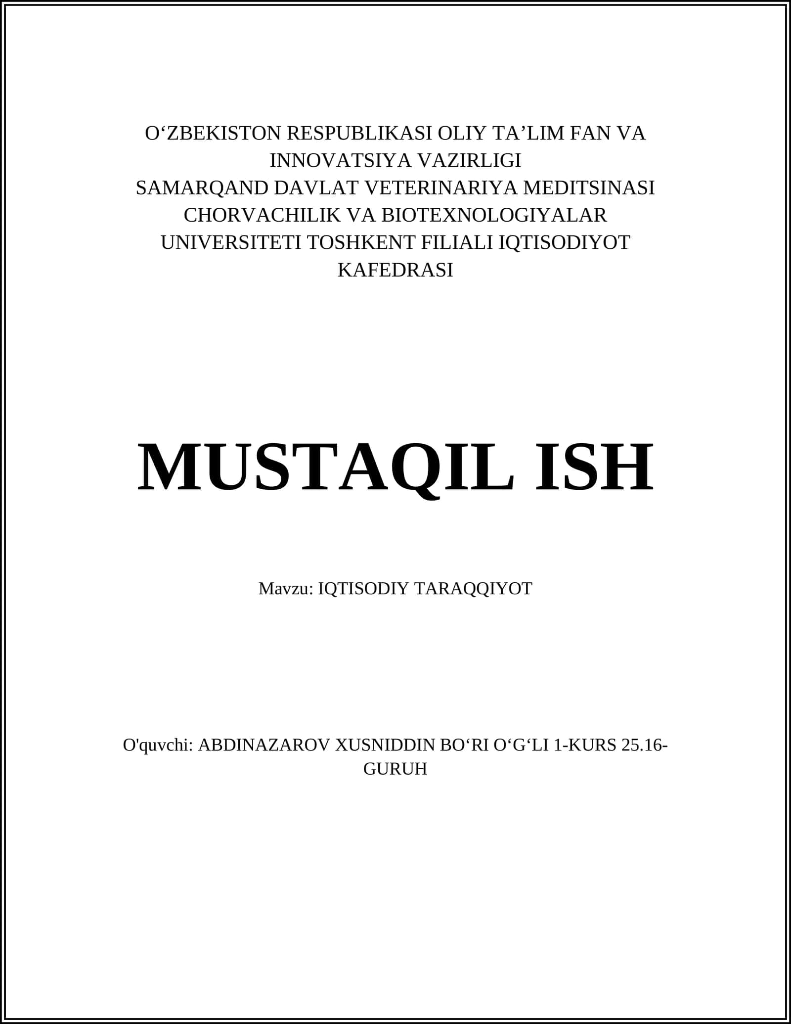 IQTISODIY TARAQQIYOT 1