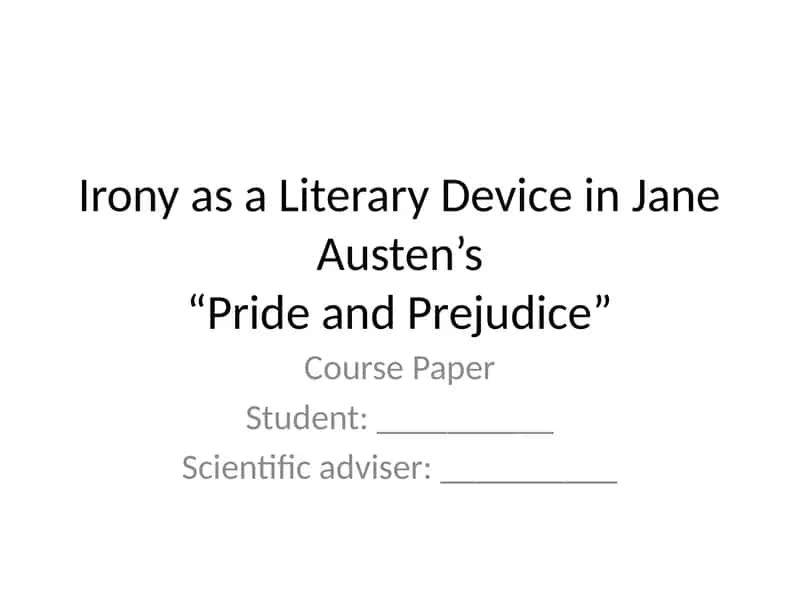 Pride and Prejudice 1