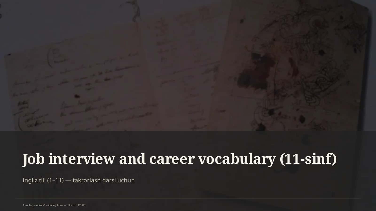 Job interview and career vocabulary (11-sinf) 1
