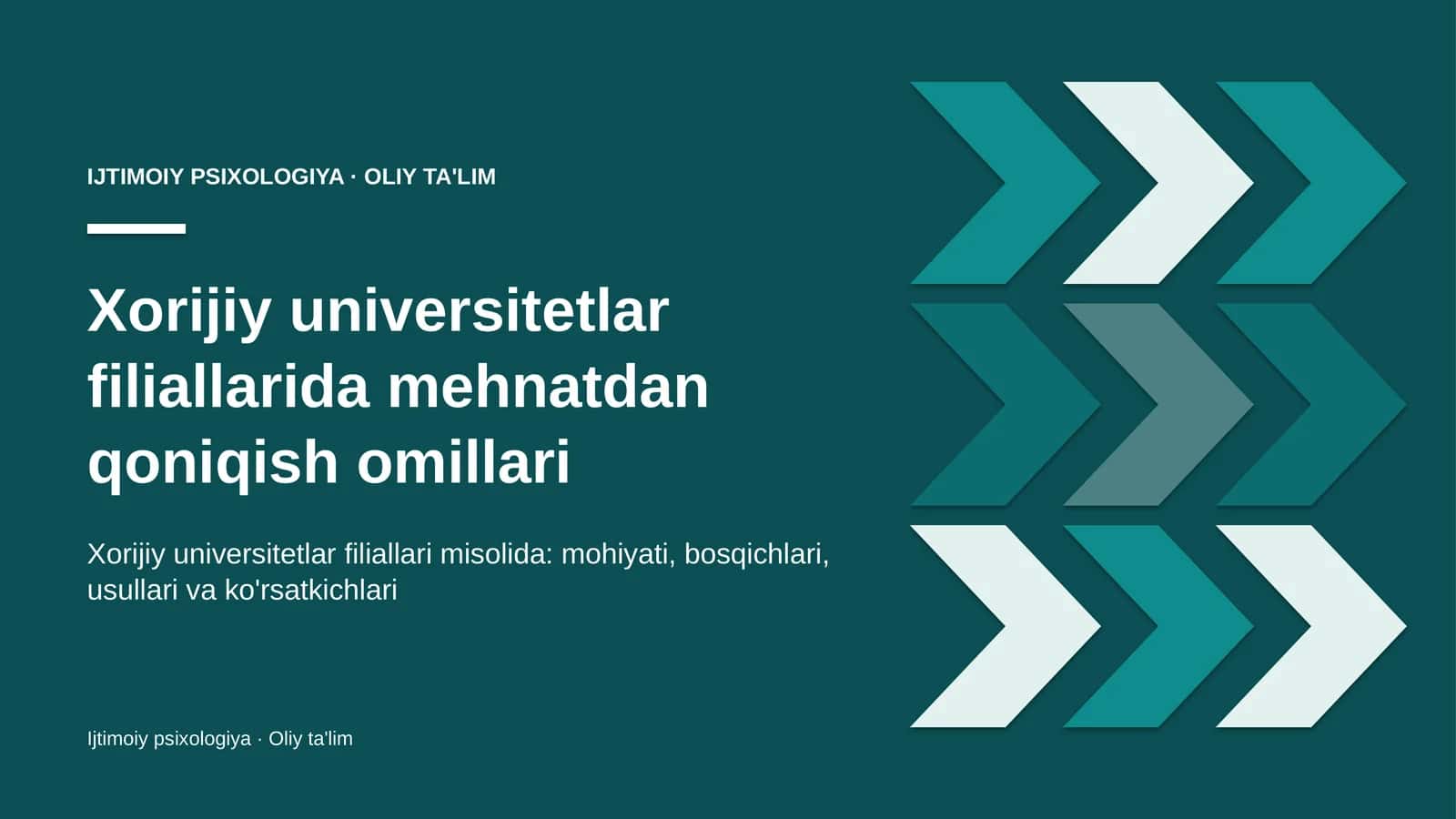 Xorijiy universitetlar filiallarida mehnatdan qoniqish omillari 1