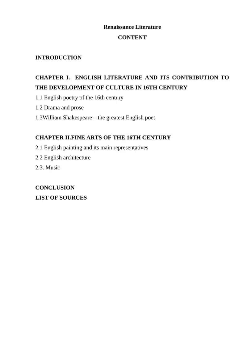 Renaissance Literature 1