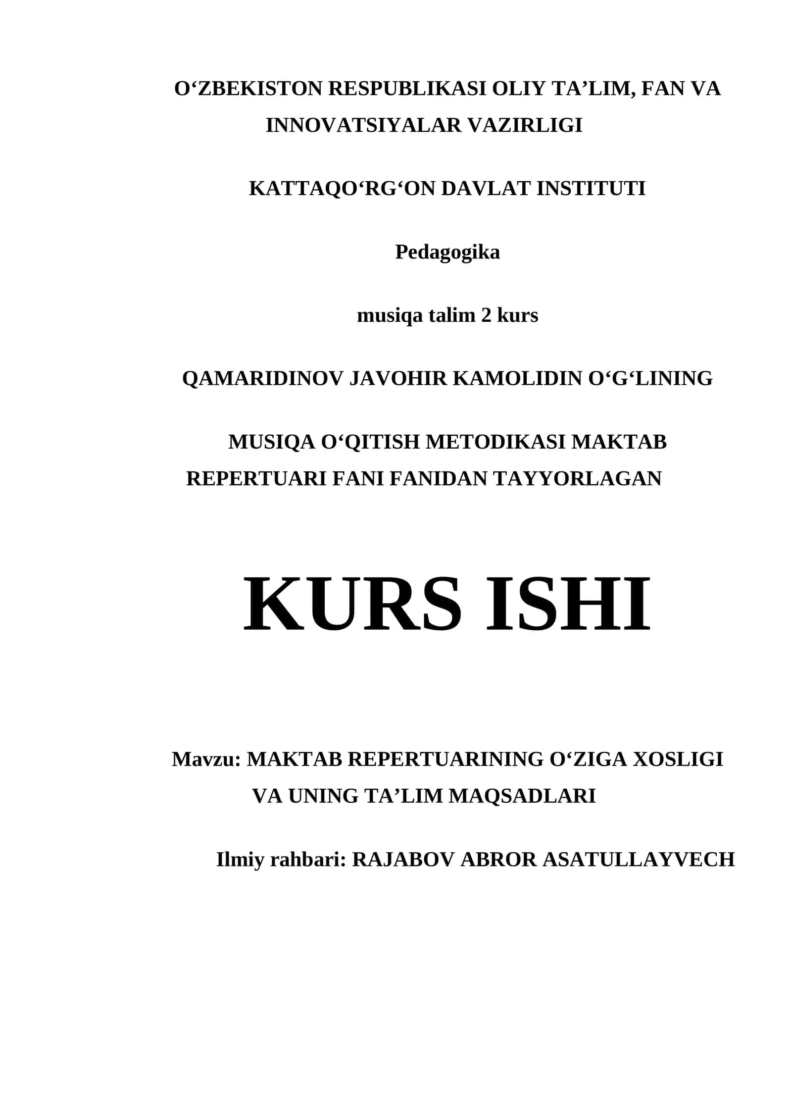 MAKTAB REPERTUARINING O‘ZIGA XOSLIGI VA UNING TA’LIM MAQSADLARI 1