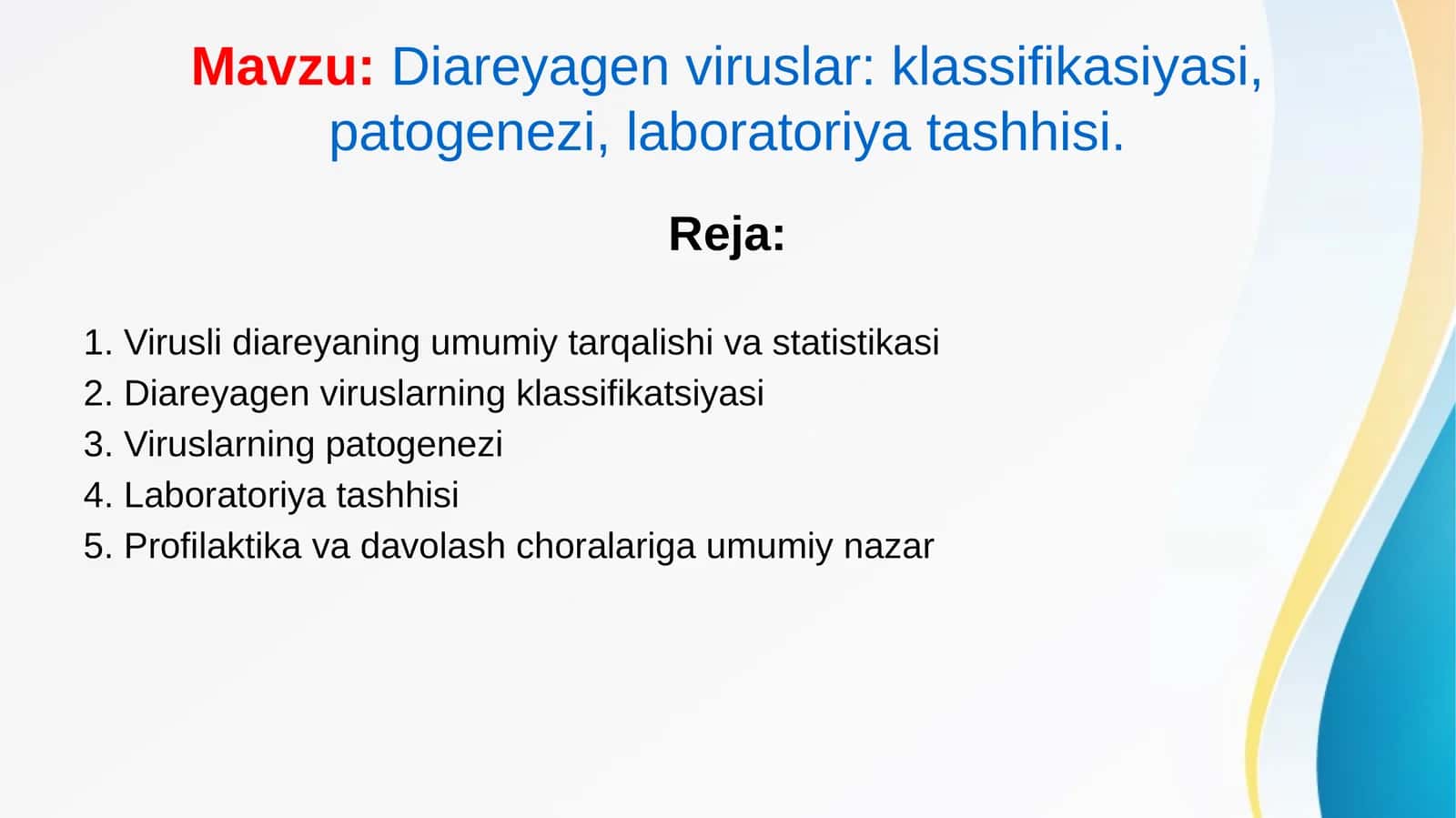 Diareyagen viruslar: klassifikasiyasi, patogenezi, laboratoriya tashhisi 1