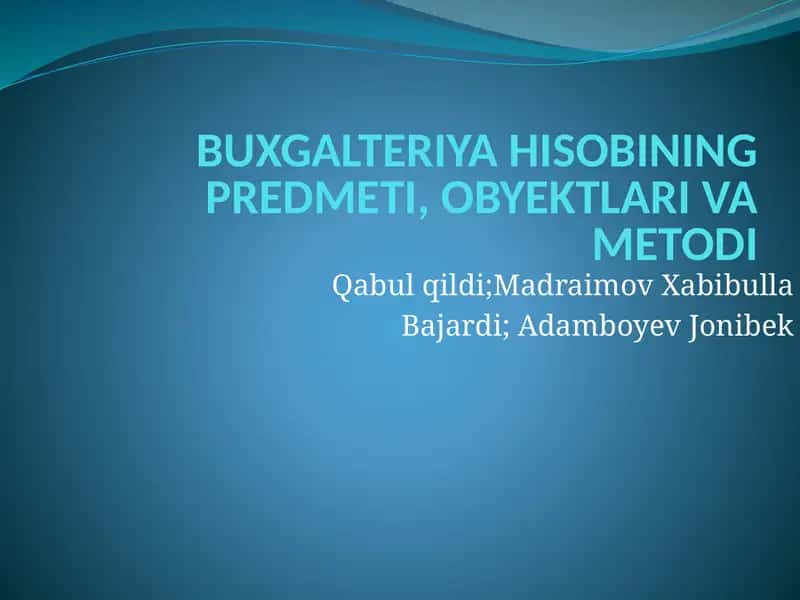 Buxgalteriya Hisobi 1